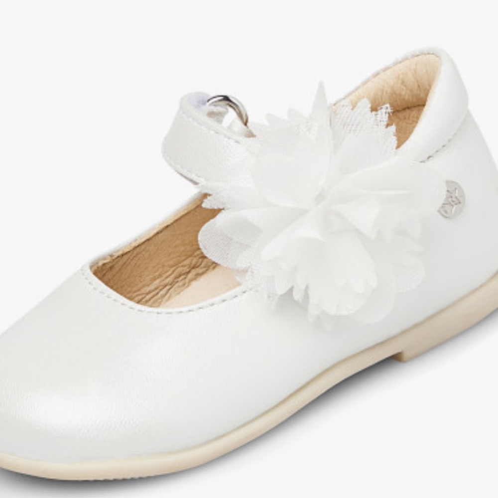 NWT NATURINO MAIDROS Leather ballerinas with applied bow in White - Picture 5 of 15